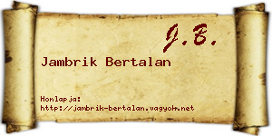 Jambrik Bertalan névjegykártya